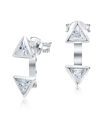 CZ Triangle Shaped Stud Earring STC-2150